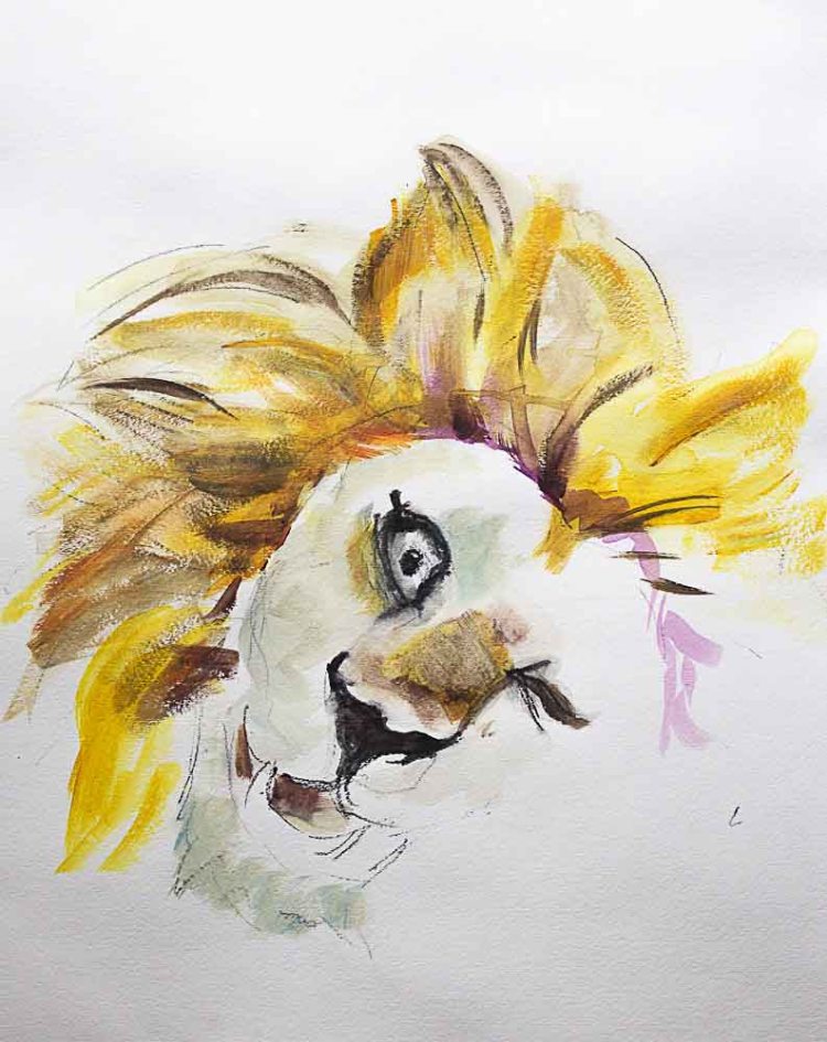 lion biting - brighter