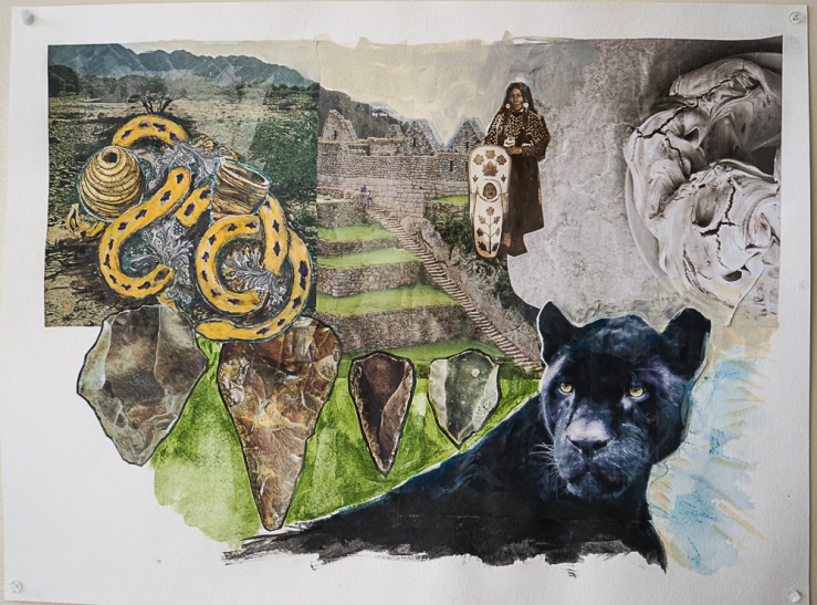 black panther collage green